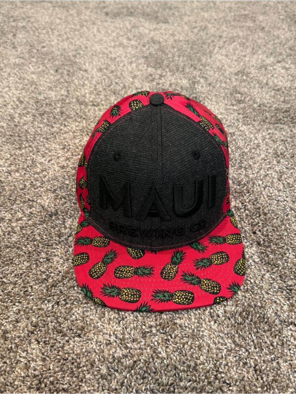 Maui Brewing Hat with Pineapple Print - Pink & Black